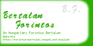 bertalan forintos business card